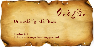 Ország Ákos névjegykártya
